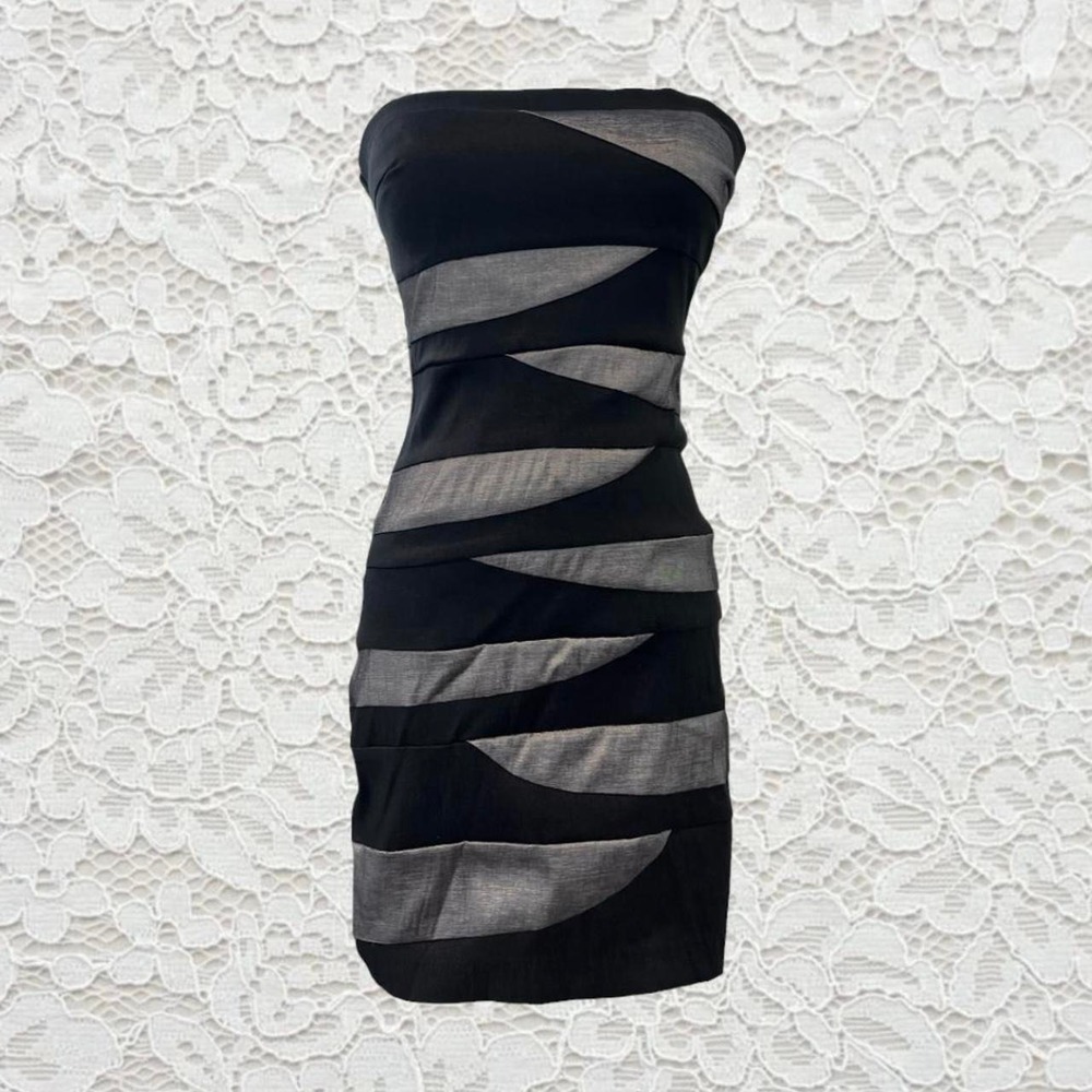 vintage y2k strapless bodycon bandage club indie sleaze mini dress